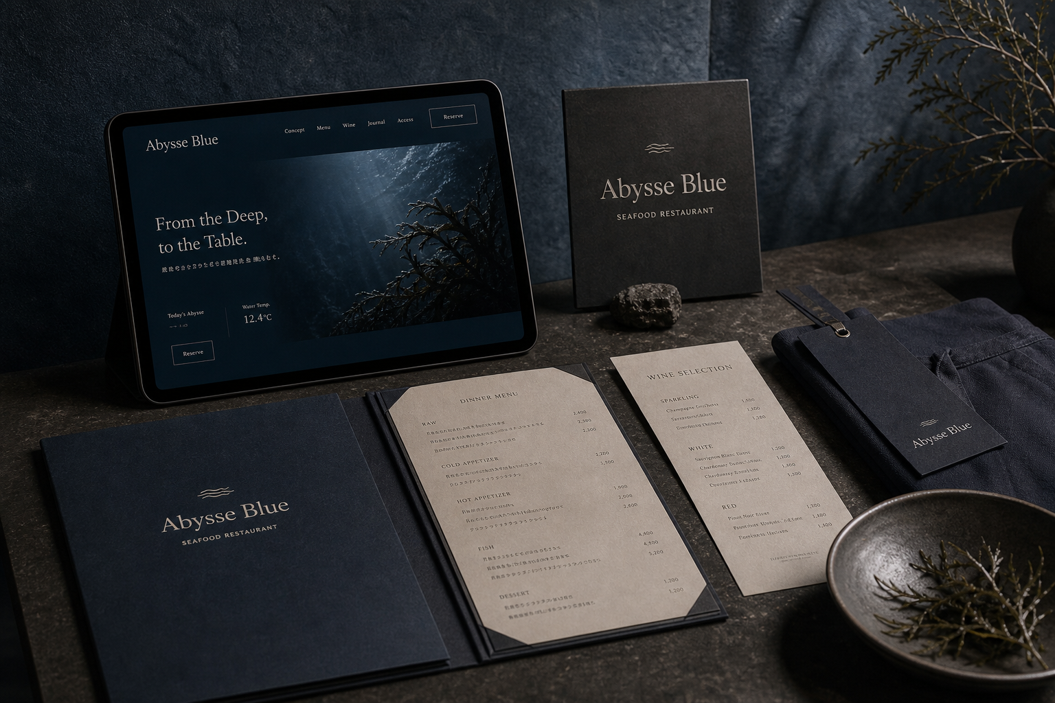 Abysse Blue 03 website menu system