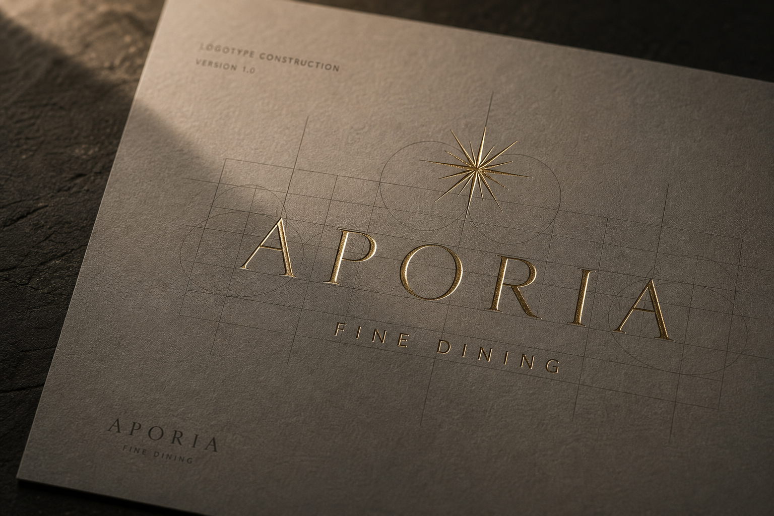 Aporia Fine Dining 02 foil logotype detail