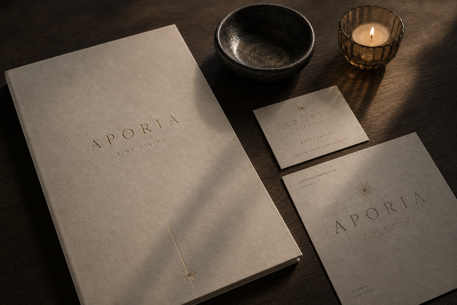 Aporia Fine Dining menu foil system