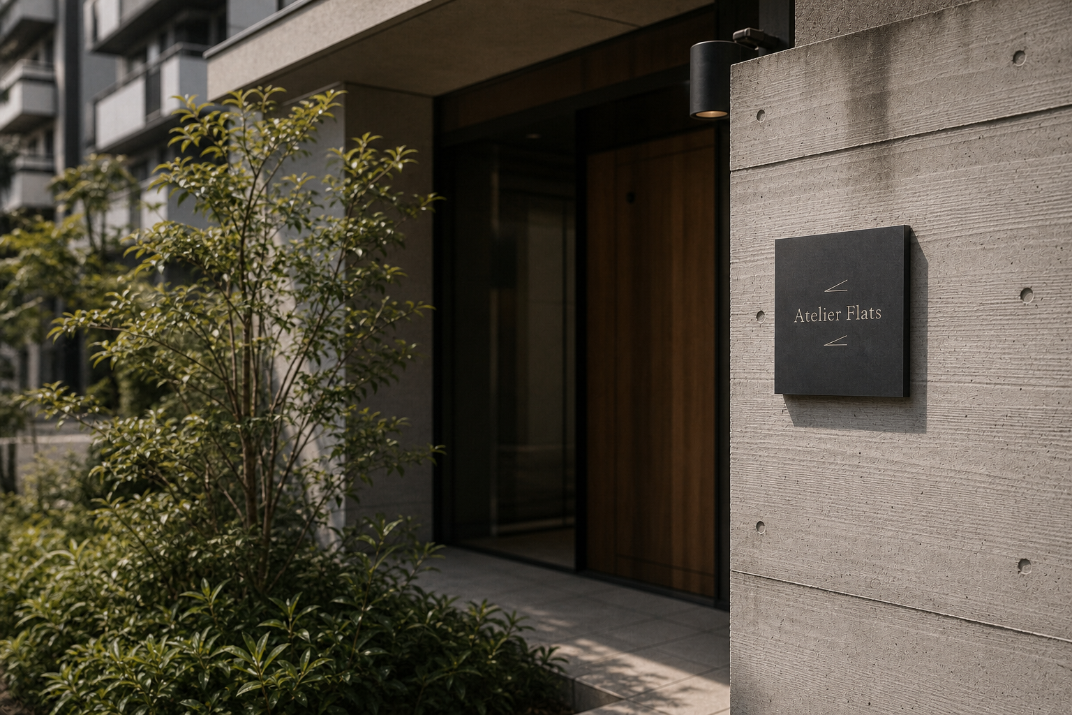 Atelier Flats 05 residence threshold sign wide
