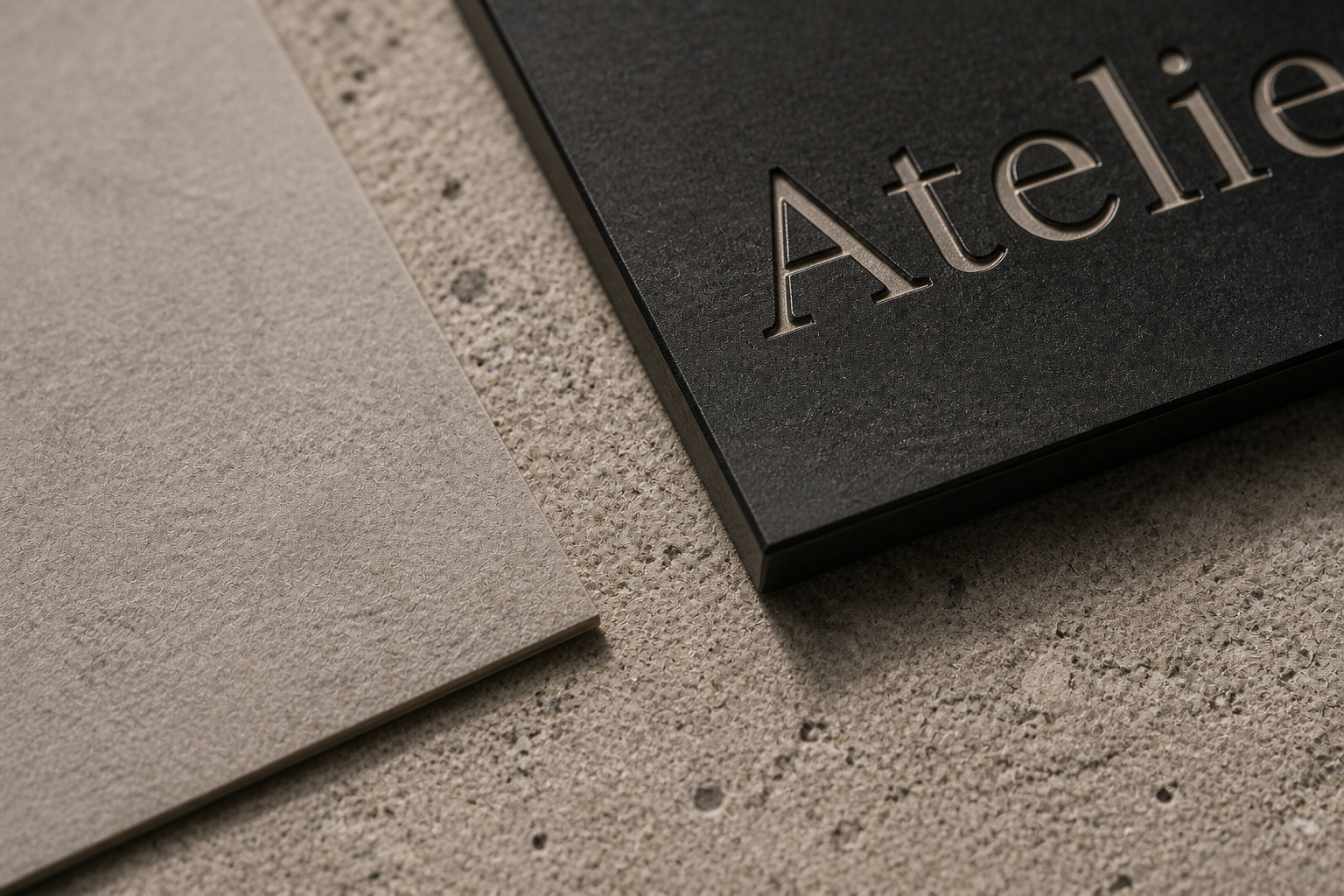 Atelier Flats 07 paper stone sign macro