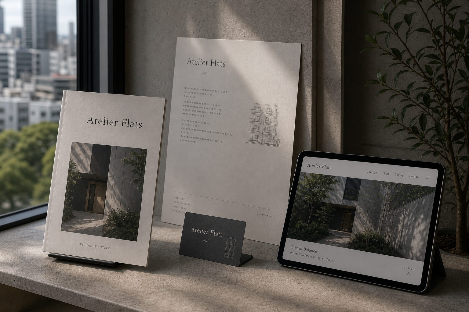Atelier Flats 08 editorial stationery system