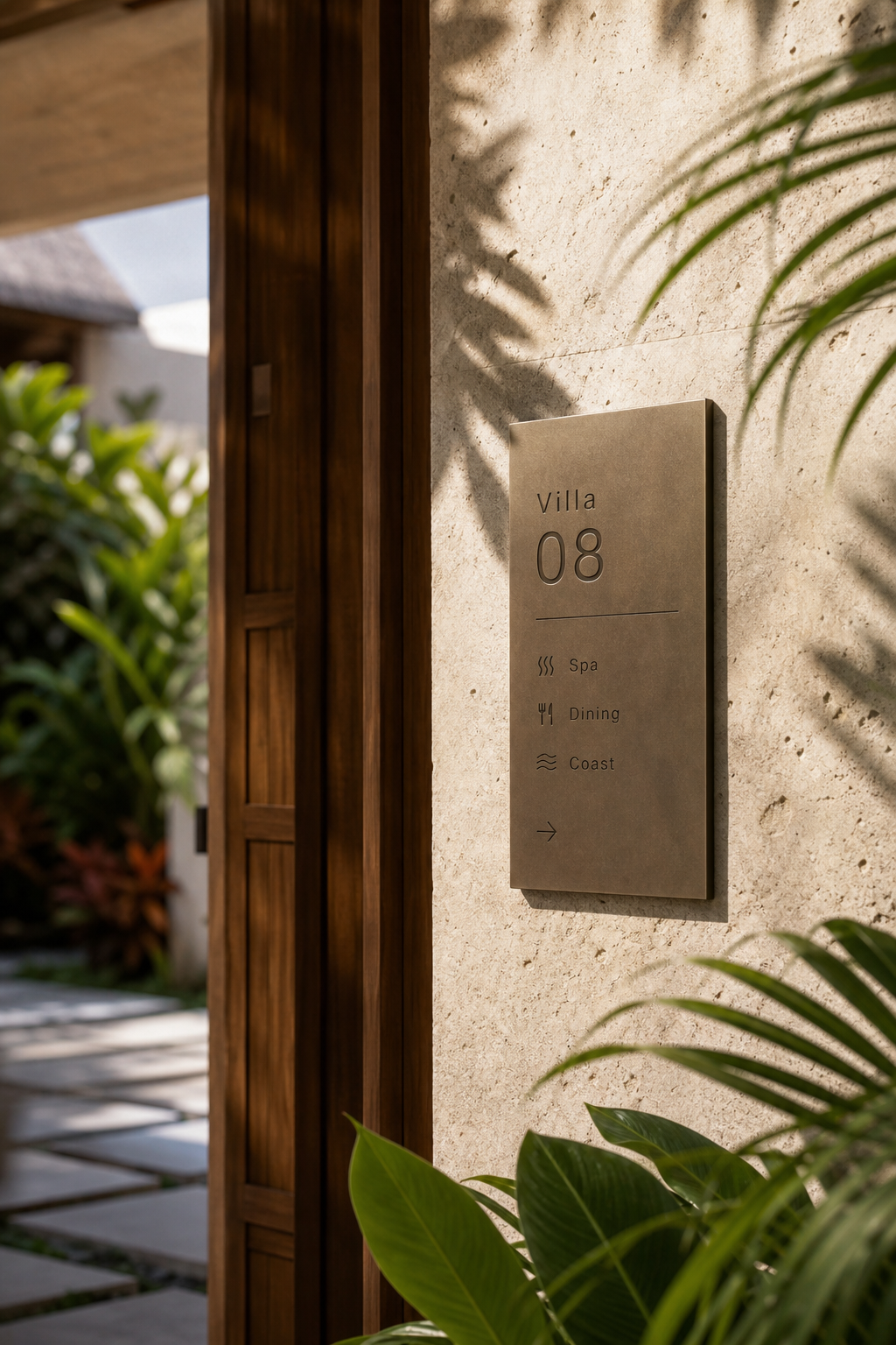 Aura Island Resort room wayfinding vegetation