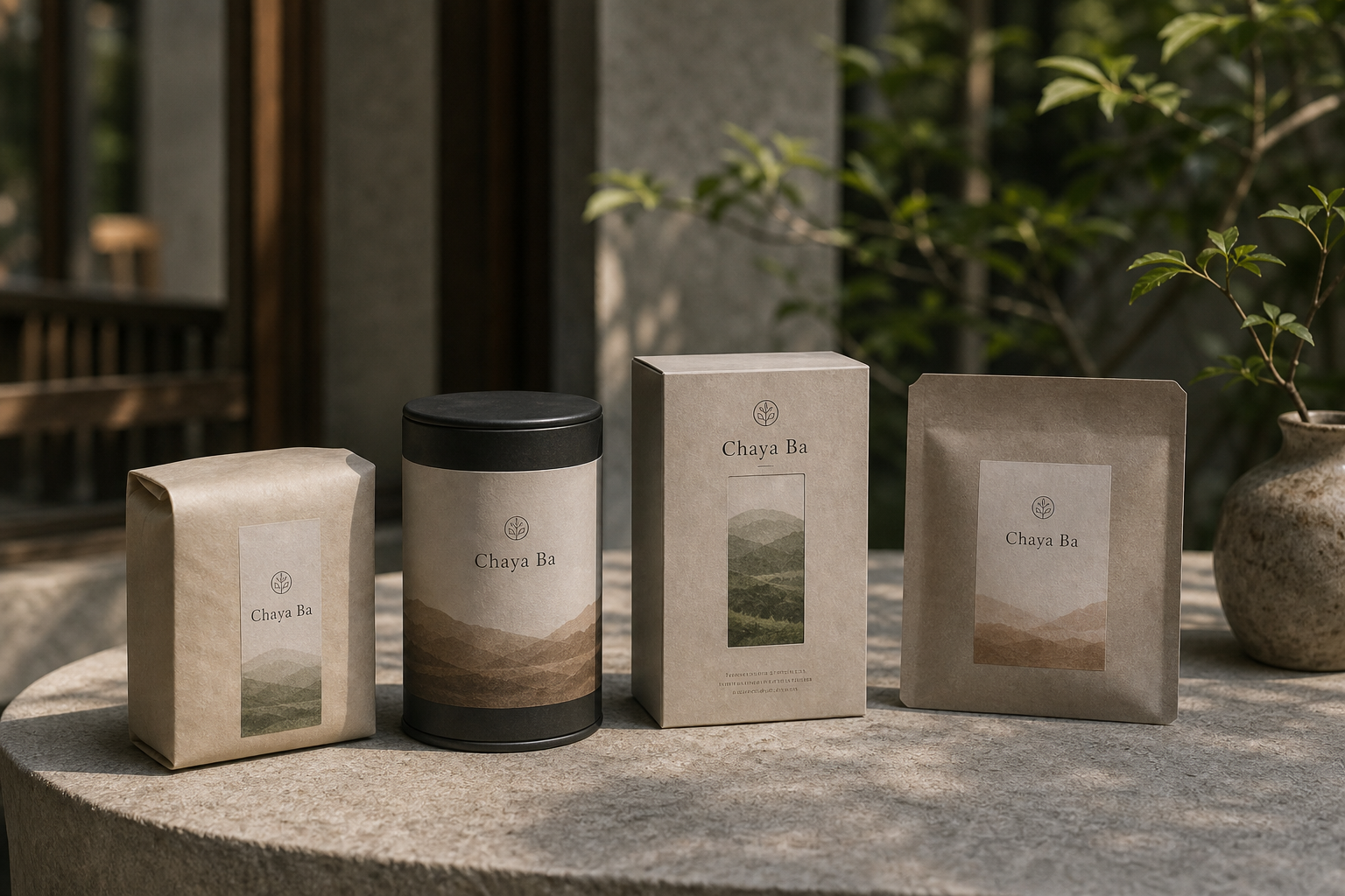 Chaya Ba 08 tea package family overhead