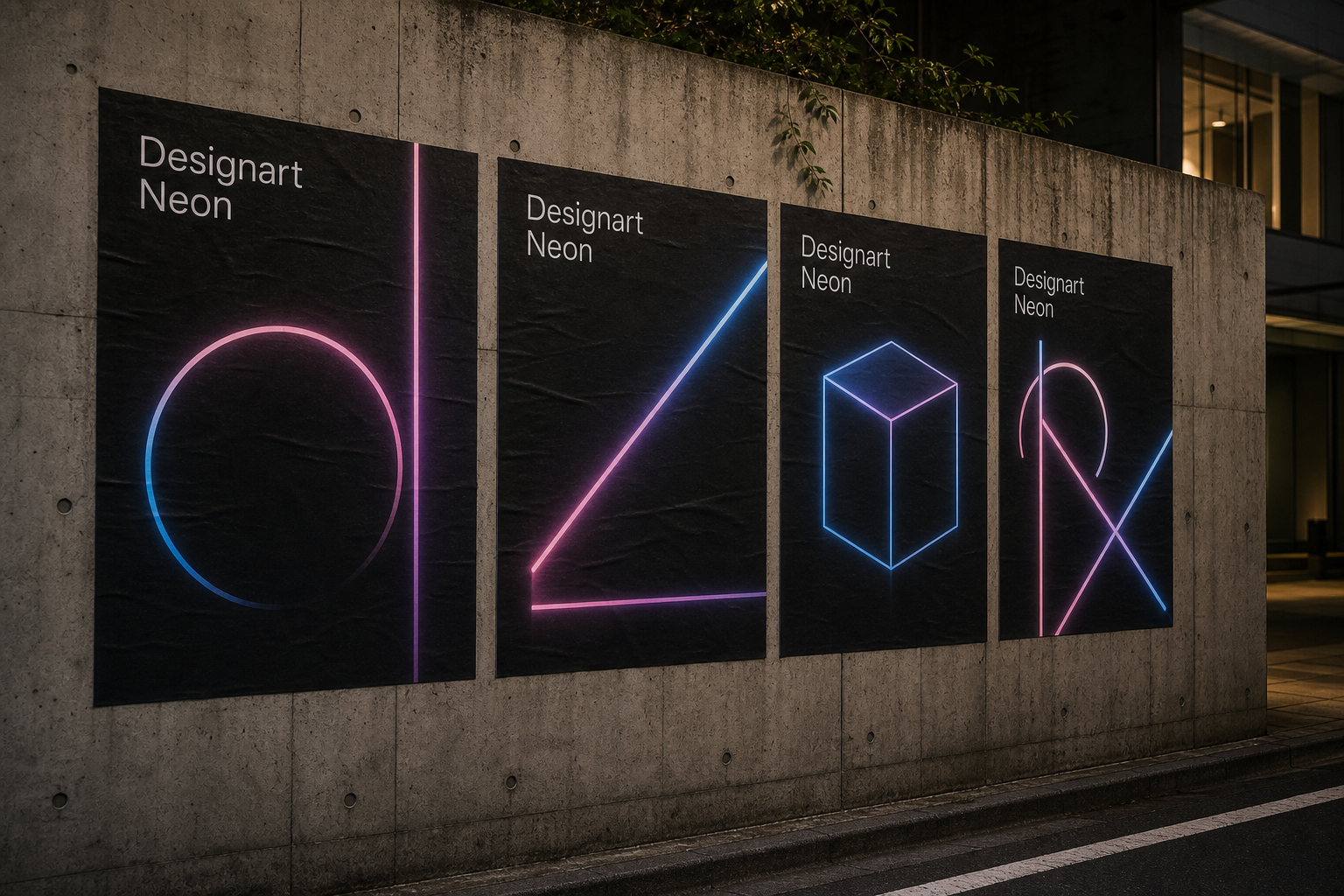 Designart Neon 05 night street poster series