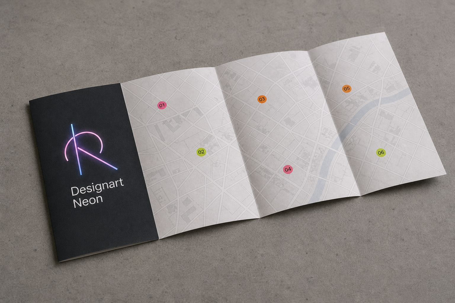 Designart Neon 07 guide map fold detail
