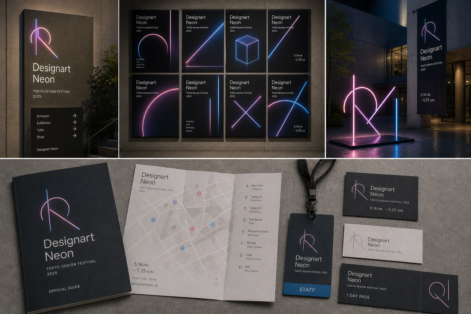 Designart Neon poster map venue