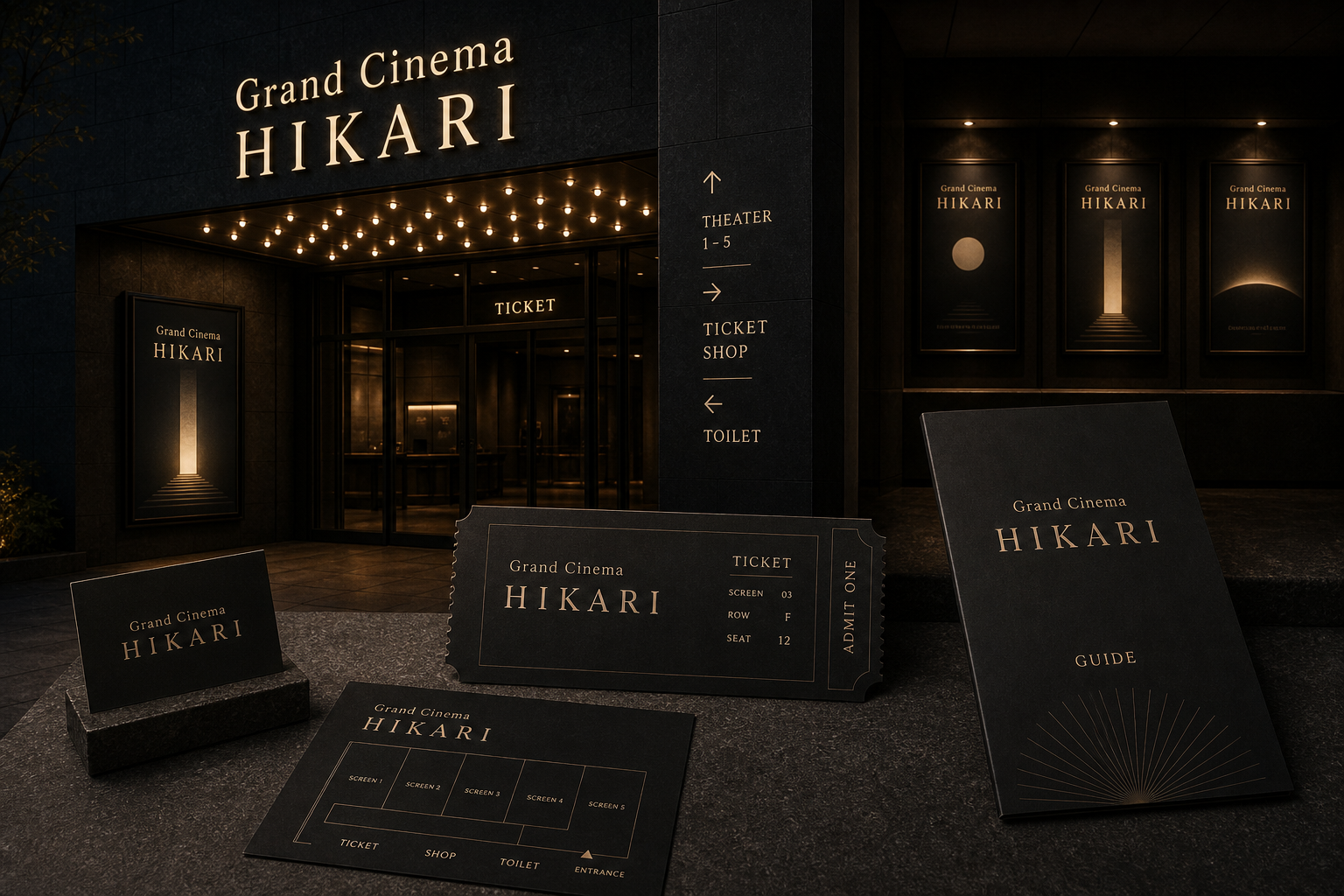 Grand Cinema Hikari ticket sign poster