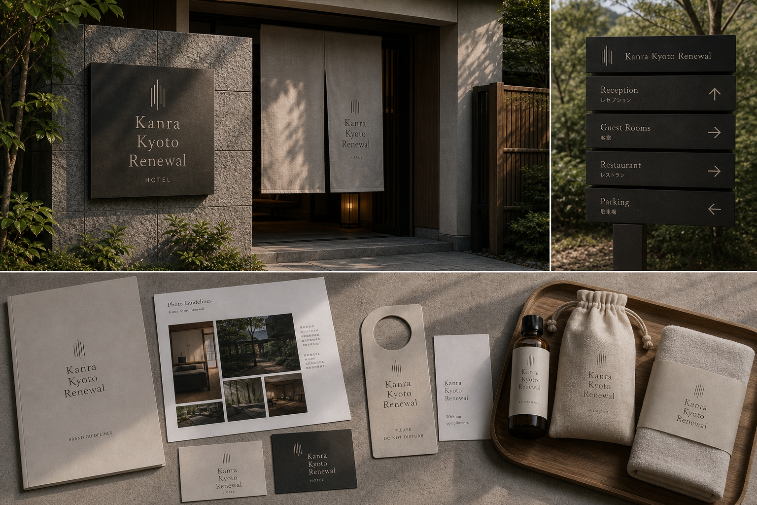 Kanra Kyoto Renewal sign collateral room