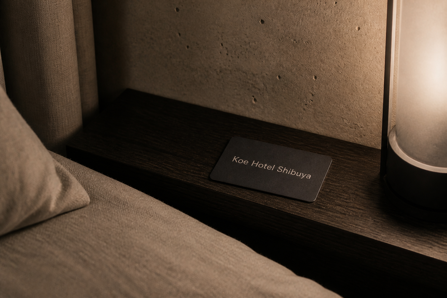 Koe Hotel Shibuya 06 room key bedside