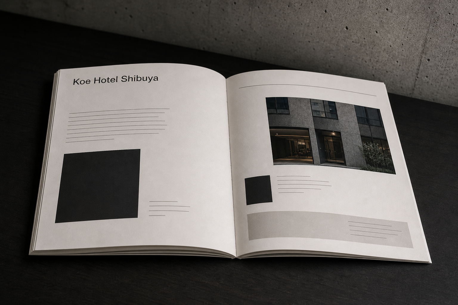 Koe Hotel Shibuya 08 editorial booklet spread