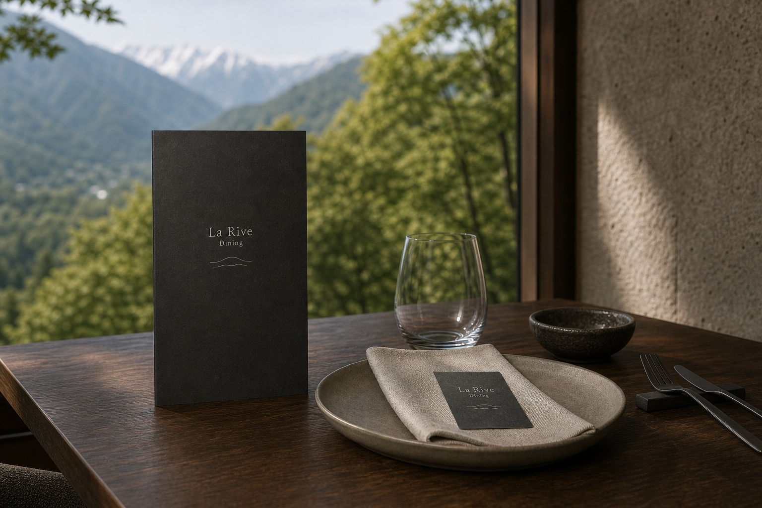 La Rive Dining 06 menu place setting context