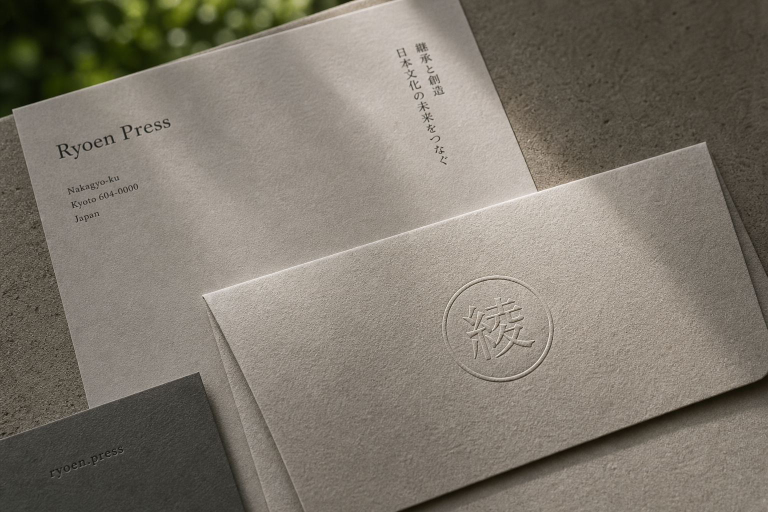 Ryoen Press 02 embossed envelope detail