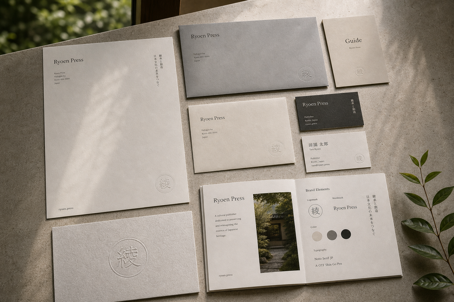 Ryoen Press stationery guide system