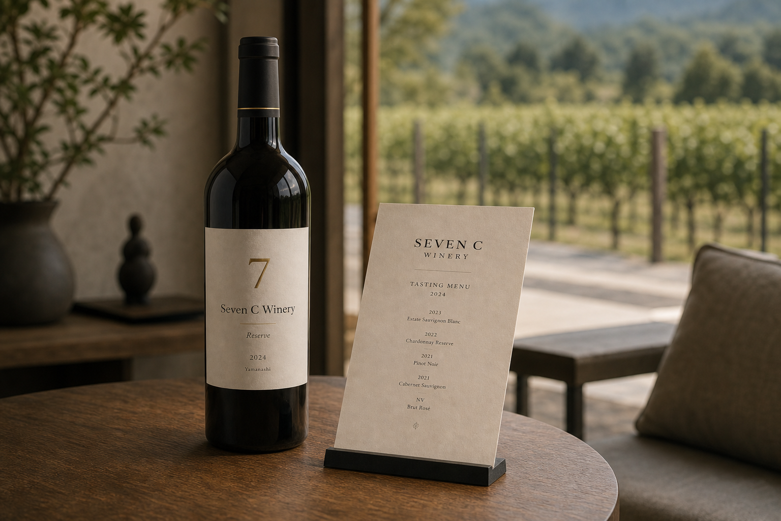 Seven C Winery 06 tasting menu lounge context