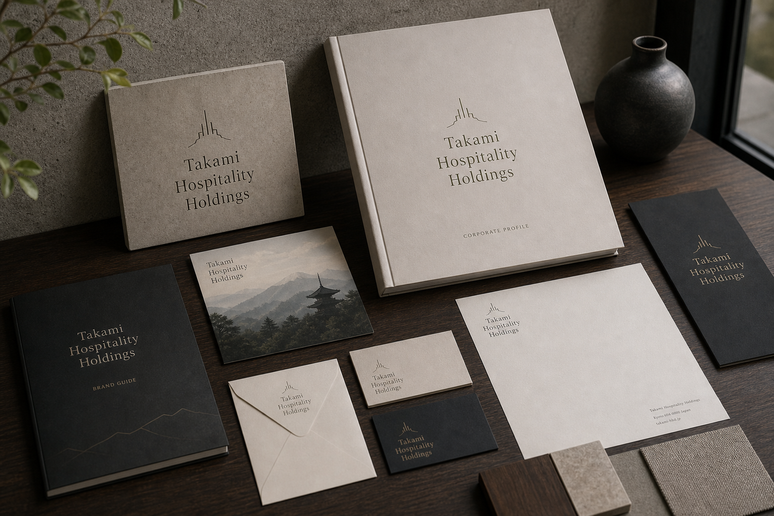 Takami Hospitality Holdings brand guide stationery profile
