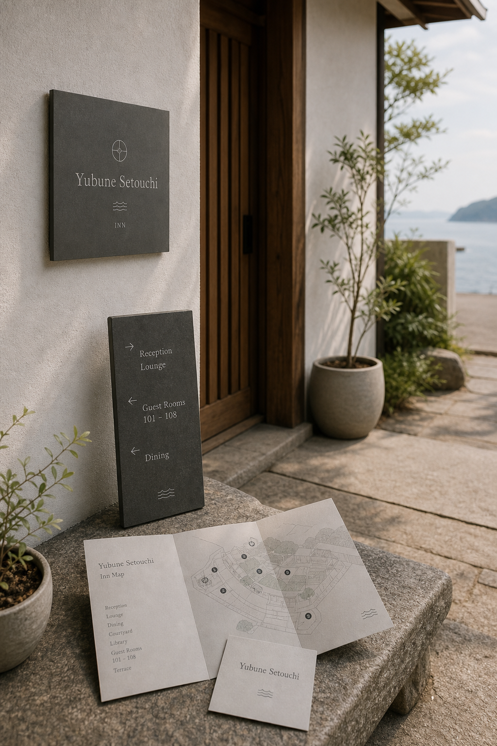 Yubune Setouchi 02 inn exterior sign map