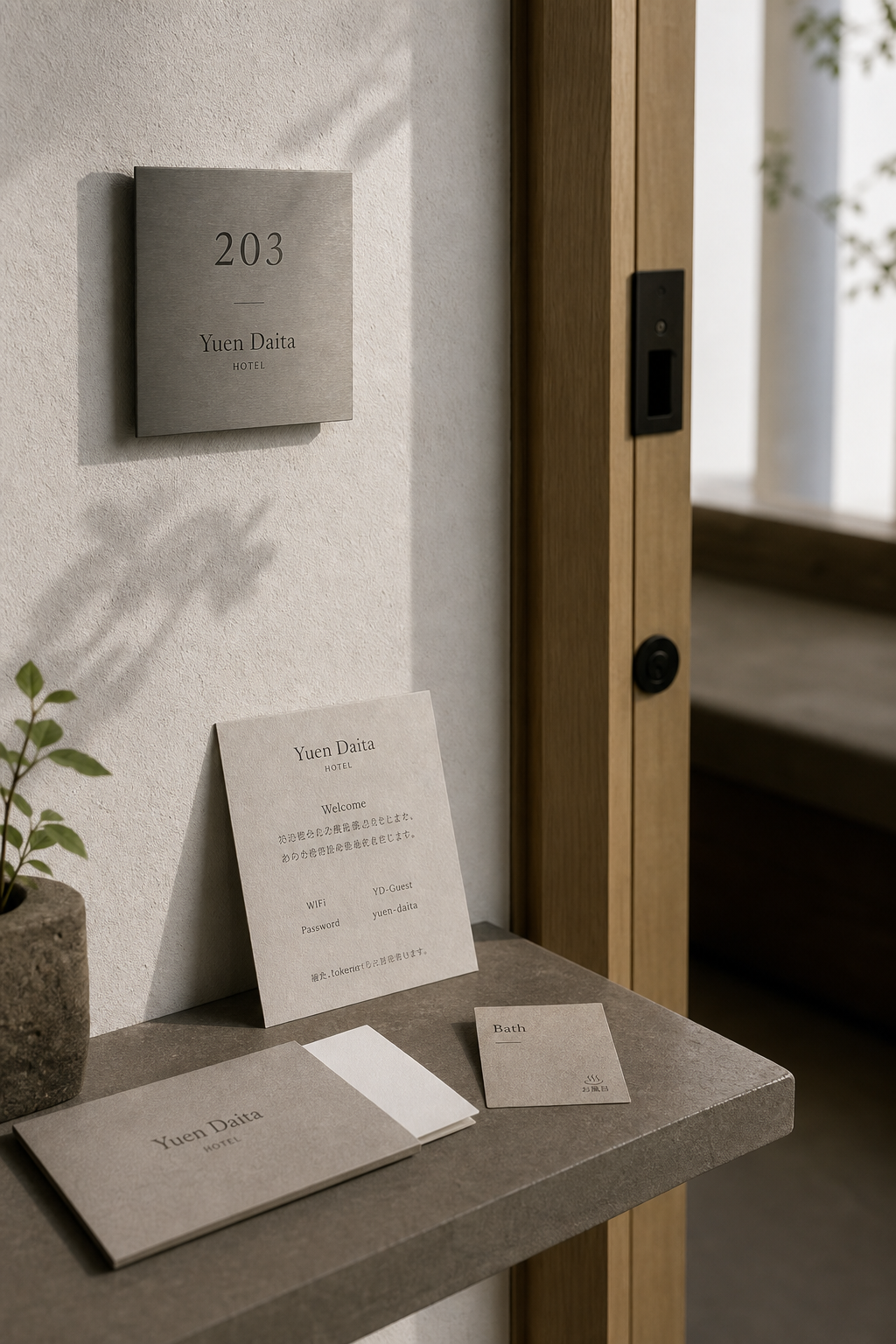 Yuen Daita 02 room sign guest card